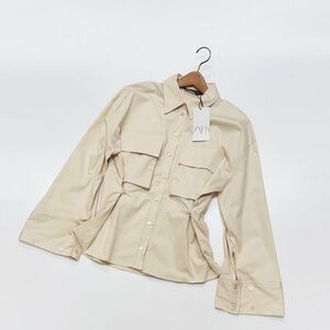 Zara Cream Long Sleeve Shirt